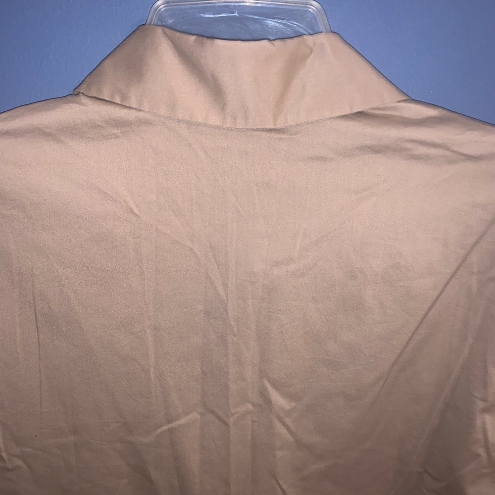 New York and Company tan long sleeve button down shirt - Picture 10 of 11